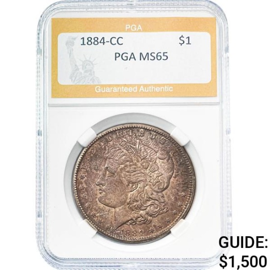 1884-CC Morgan Silver Dollar PGA MS65
