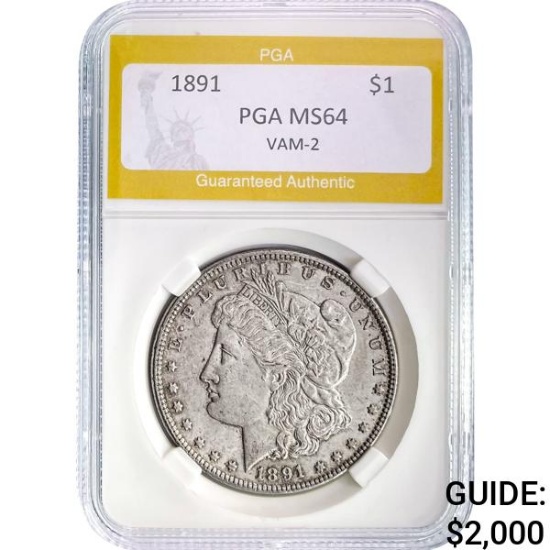 1891 Morgan Silver Dollar PGA MS64