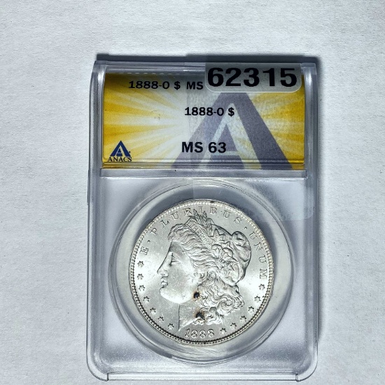 1888-O Morgan Dollar ANACS MS63 SILVER