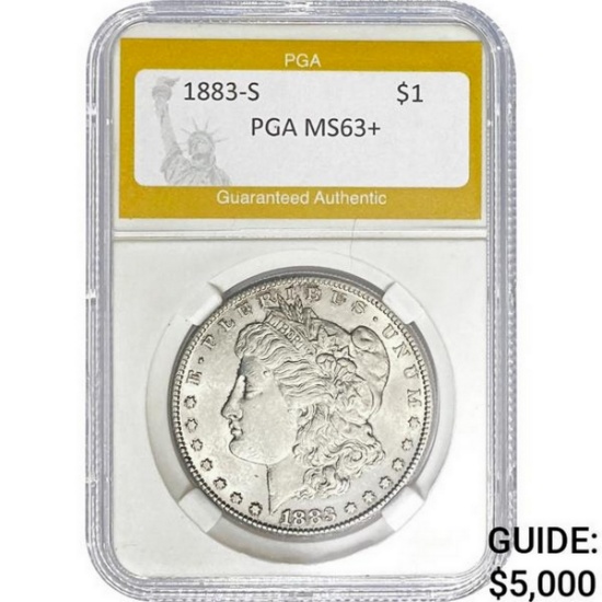 1883-S Morgan Silver Dollar PGA MS63+