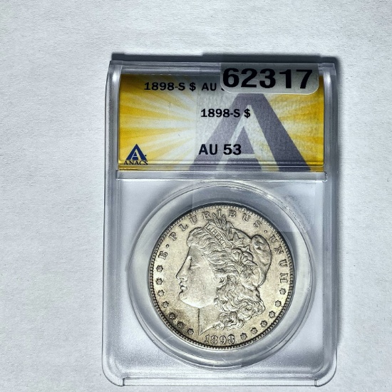 1898-S Morgan Dollar ANACS AU 53 SILVER