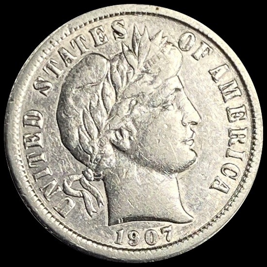 1907-O Silver Barber Dime CLOSELY UNCIRCULATED