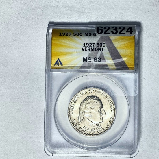 1927 Vermont 50C ANACS MS63