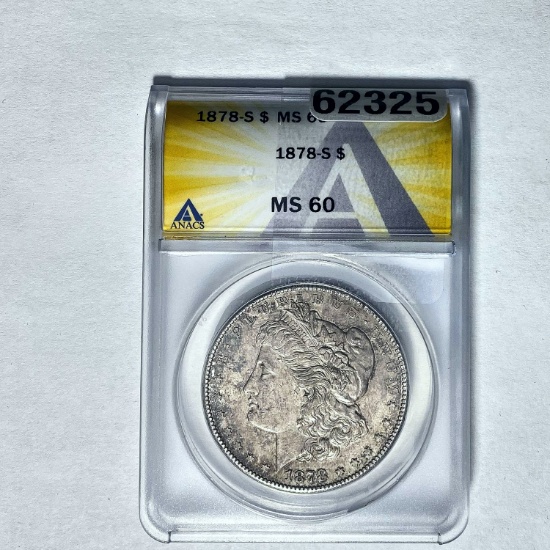 1878-S Morgan Dollar ANACS MS 60 SILVER