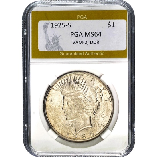 1925-S Silver Peace Dollar PGA MS64