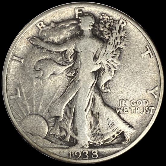 1938-D Silver Walking Liberty Half Dollar LIGHTLY CIRCULATED