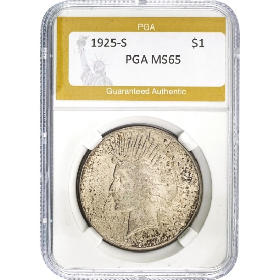 1925-S Silver Peace Dollar PGA MS65