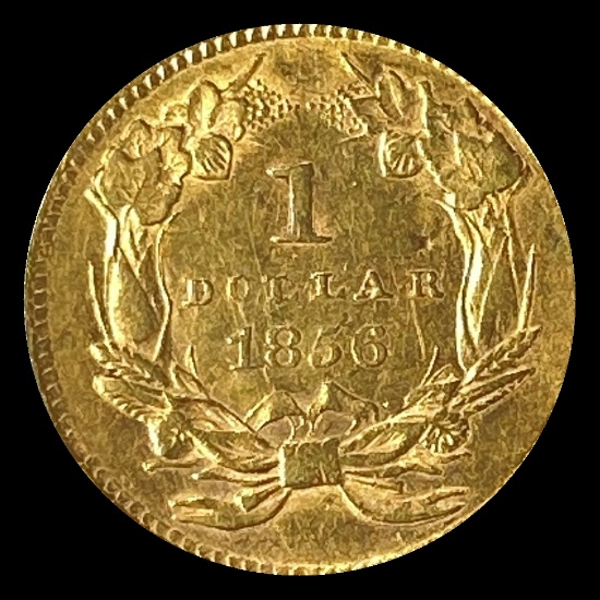 1856 Gold $1 Indian Princess Type 3 CLOSELY UNCIRCULATED