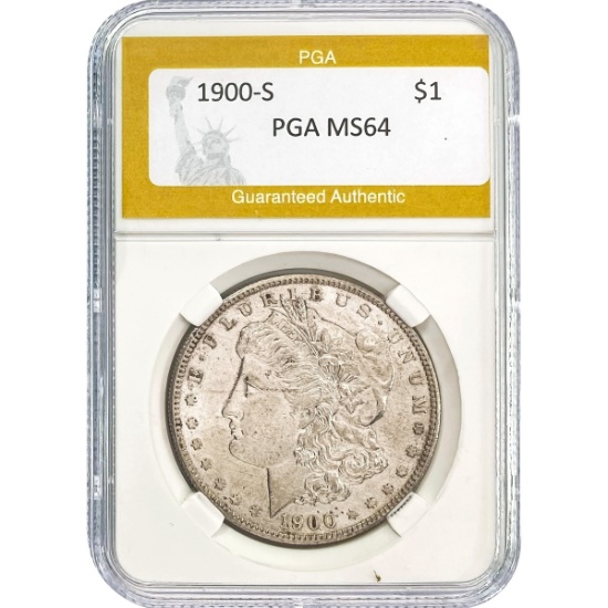 1900-S Morgan Silver Dollar PGA MS64