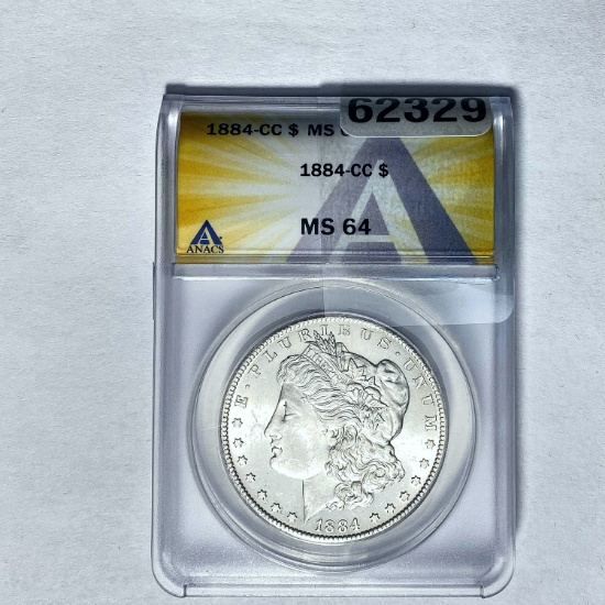1884-CC Morgan Dollar ANACS MS 64 SILVER