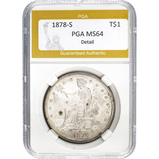1878-S Silver Trade Dollar PGA MS64