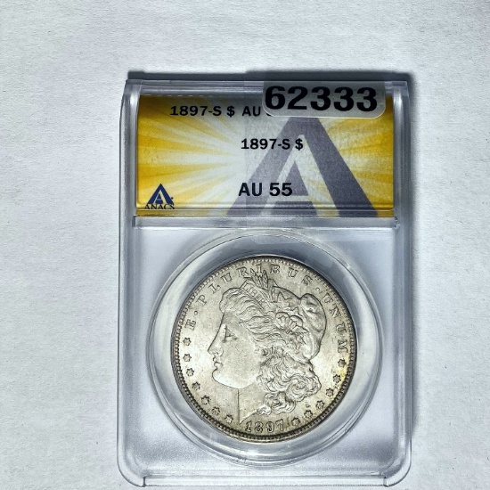 1897-S Morgan Dollar ANACS AU 55 SILVER