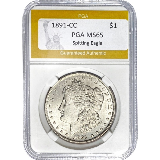 1891-CC Morgan Silver Dollar PGA MS65