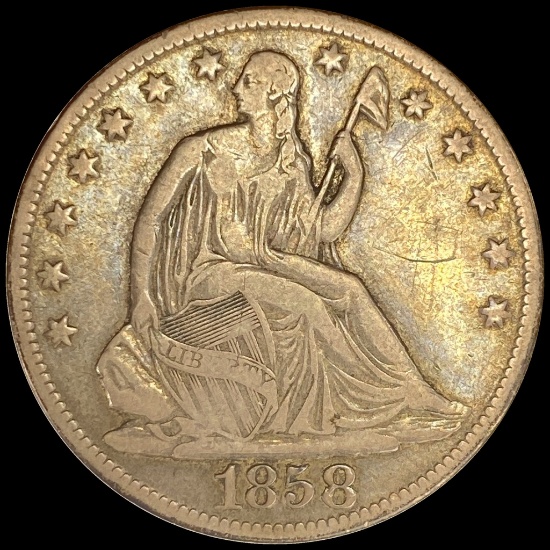 1858-O Silver Half Dollar LIGHTLY CIRCULATED