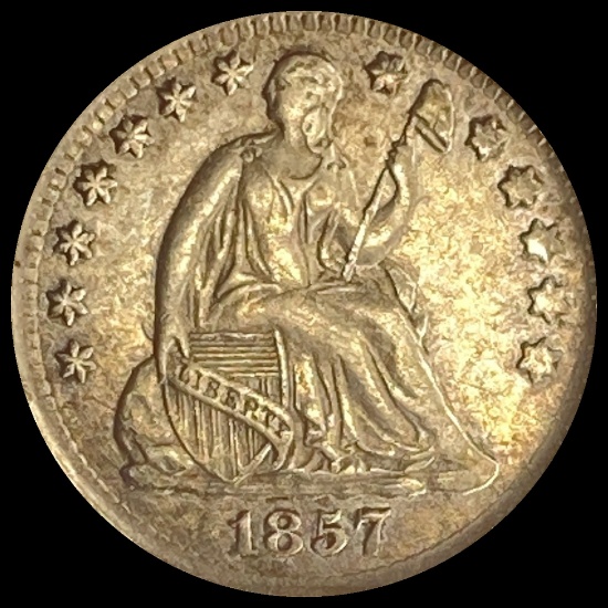 1857 Silver Half Dime (No Mint Mark) NEARLY UNCIRCULATED