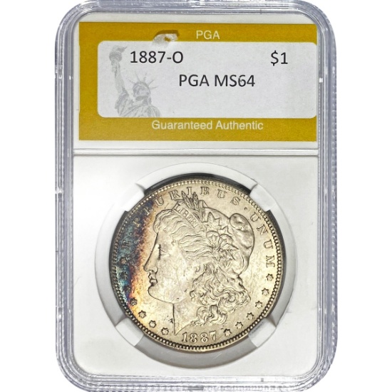 1887-O Morgan Silver Dollar PGA MS64