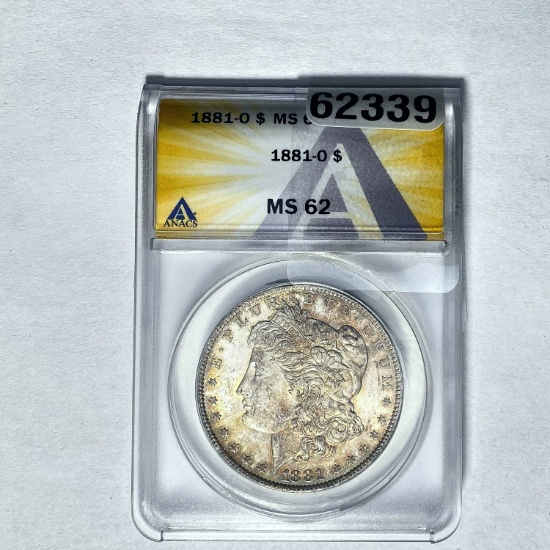 1881-O Morgan Dollar ANACS MS62 SILVER