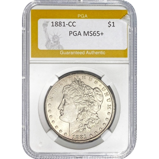 1881-CC Morgan Silver Dollar PGA MS65+