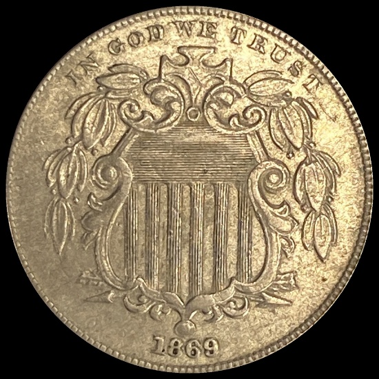 1869 Shield Nickel CLOSELY UNCIRCULATED