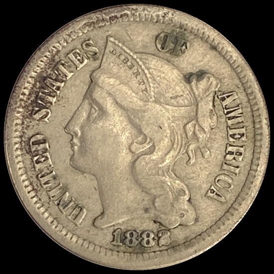 1882 Nickel Three-Cent Piece ABOUT UNCIRCULATED