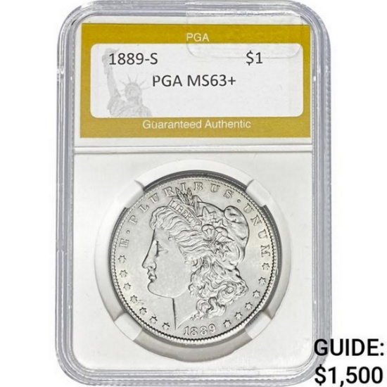 1889-S Morgan Silver Dollar PGA PGA MS63+