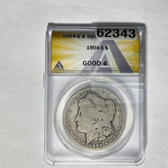 1904-S Morgan Dollar ANACS Good 4 SILVER
