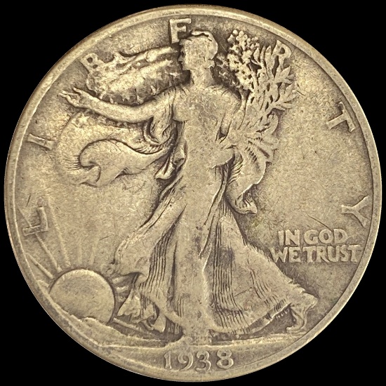1938-D Silver Walking Liberty Half Dollar LIGHTLY CIRCULATED