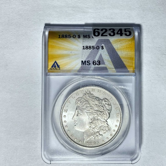 1885-O Morgan Dollar ANACS MS63 SILVER