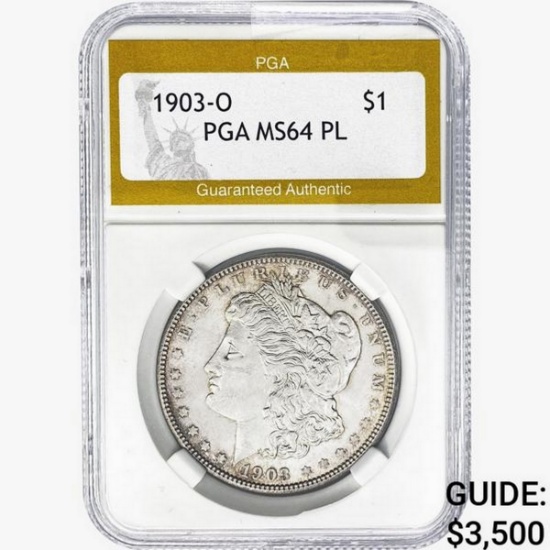 1903-O Morgan Silver Dollar PGA MS64 PL
