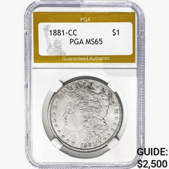 1881-CC Morgan Silver Dollar PGA MS65