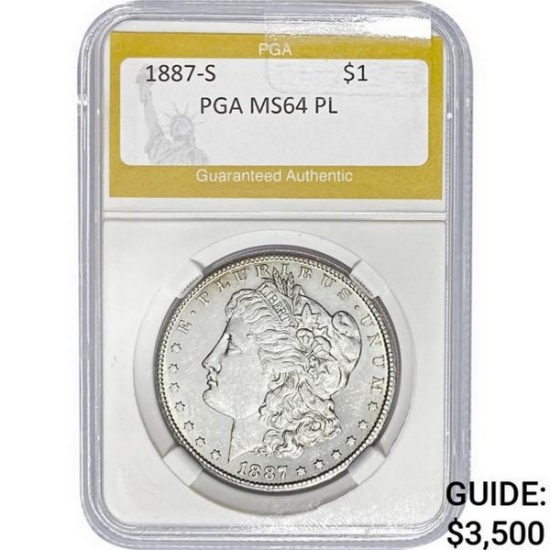 1887-S Morgan Dollar PGA  MS64 PL