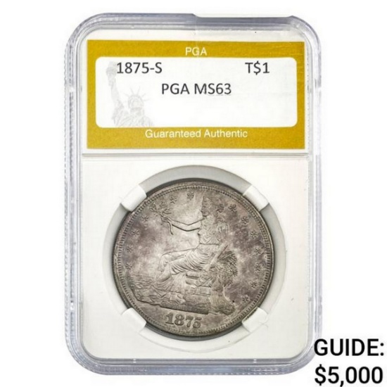 1875-S Trade Dollar PGA  MS63