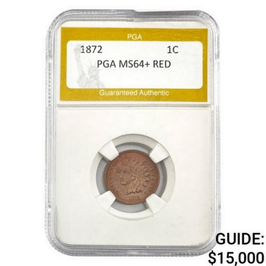 1873 Indian Head Cent PGA  MS64+ RED