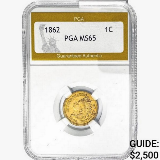 1862 Indian Head Cent PGA MS65