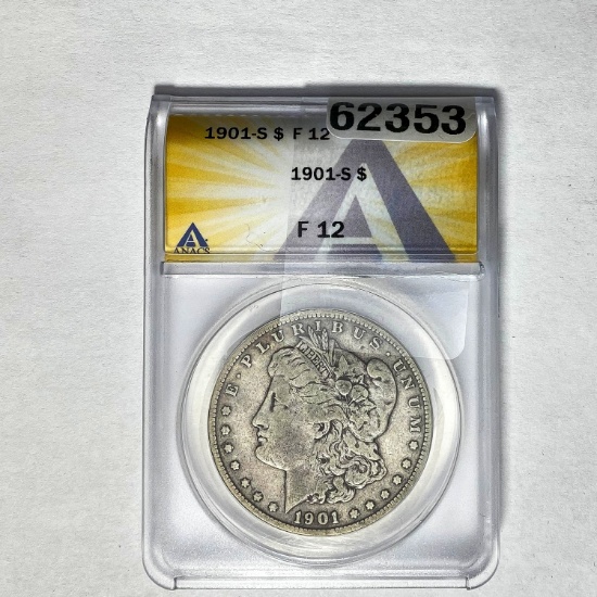 1901-S Morgan Dollar ANACS F 12 SILVER