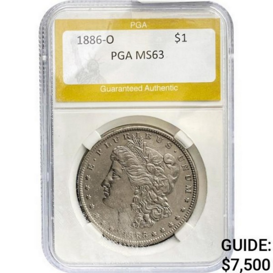 1886-O Morgan Silver Dollar PGA  MS63