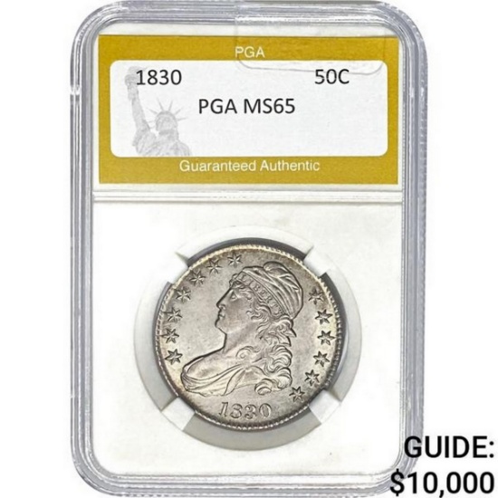 1830 Capped Bust Half Dollar PGA  MS65