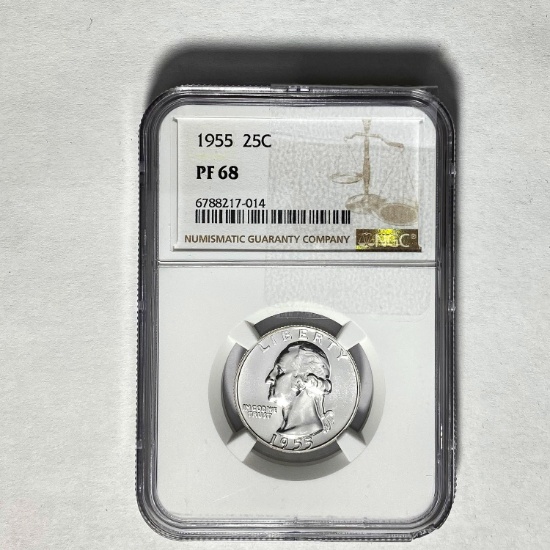 1955 25C Washington NGC PF 68