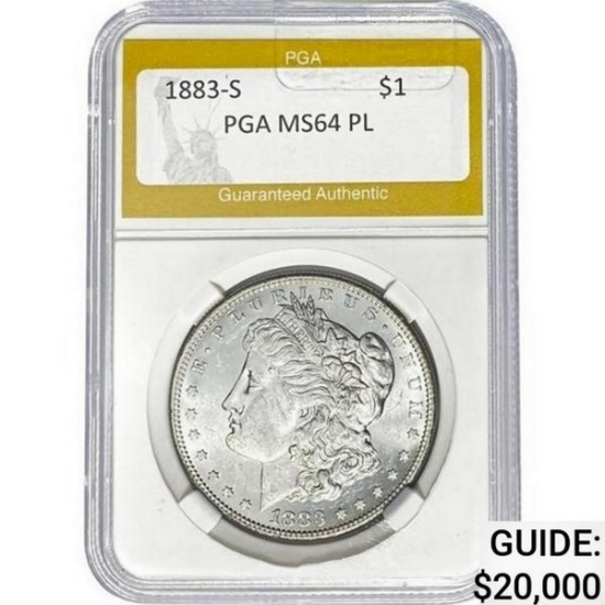 1883-S Morgan Dollar PGA  MS64 PL