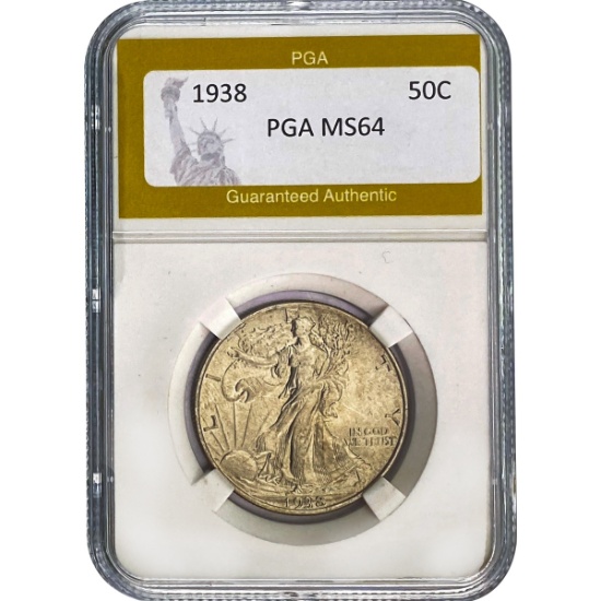 1938 Walking Liberty Half Dollar PGA MS64
