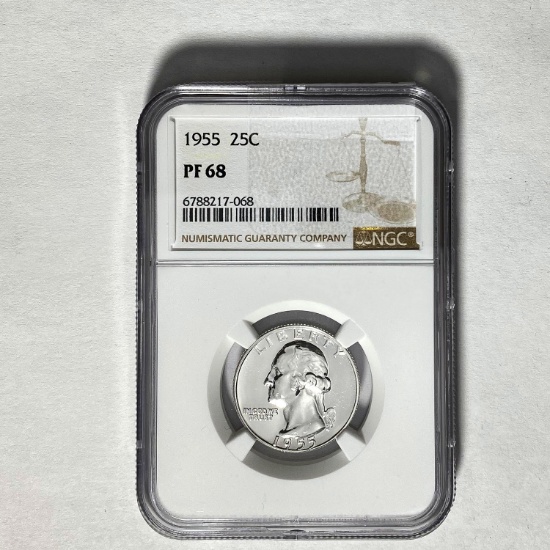 1955 25C Washington NGC PF 68