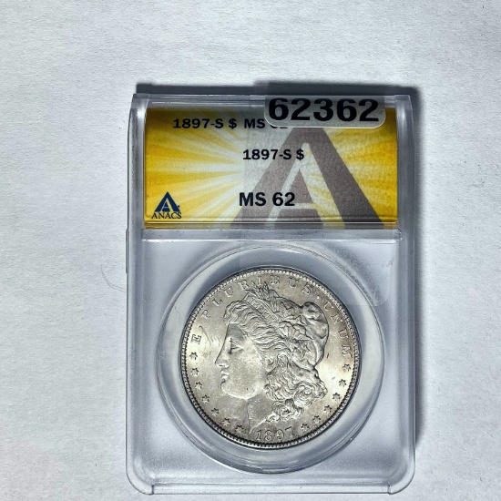 1897-S Morgan Dollar ANACS MS 62 SILVER