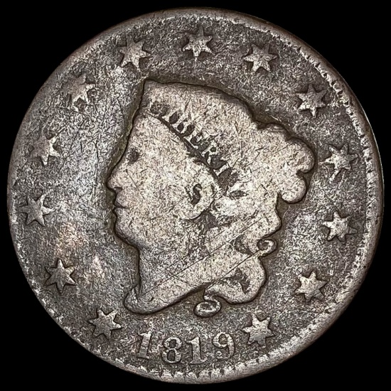 1819 Coronet Head Large Cent LIGHTLY CIRCULATED
