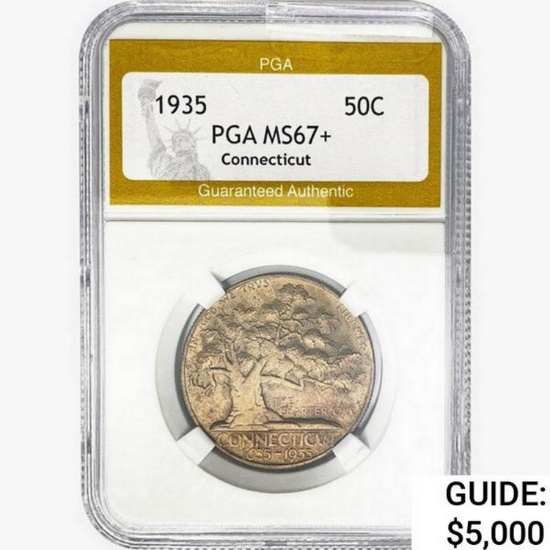1935 Connecticut Half Dollar PGA MS67+