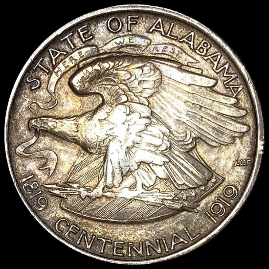 1921 Silver Alabama Centennial Half Dollar CHOICE AU