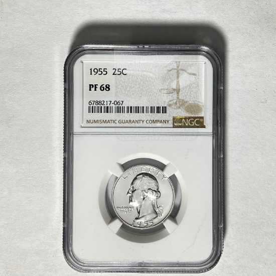 1955 25C Washington NGC PF68