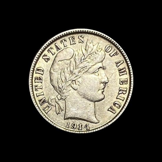 1914 Barber Dime CHOICE AU
