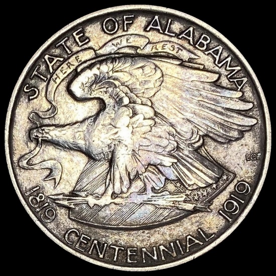 1921 Silver Alabama Centennial Half Dollar CHOICE AU