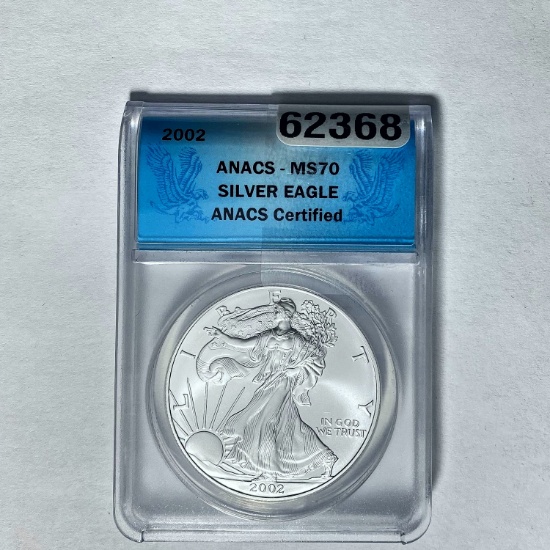 2002 Silver Eagle ANACS MS70