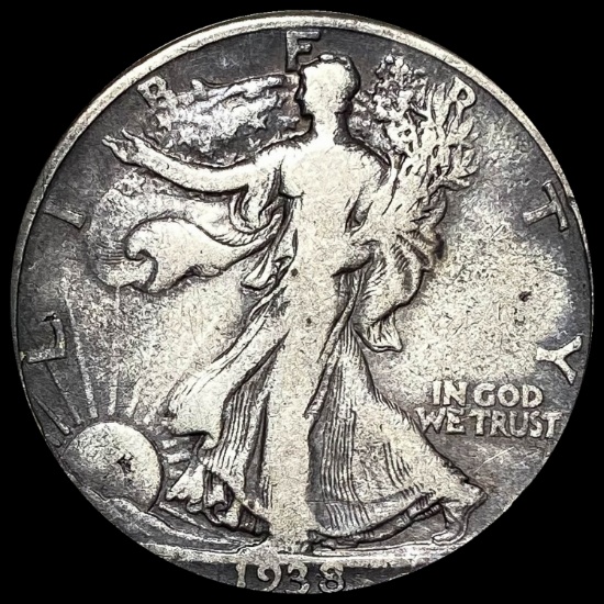 1938-D Silver Walking Liberty Half Dollar LIGHTLY CIRCULATED